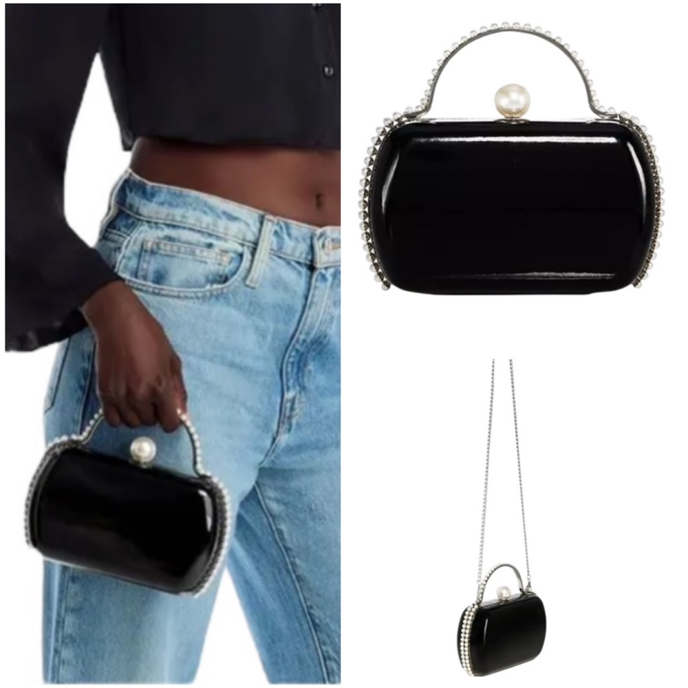 AQUA Pearl Trim Mini Clutch Crossbody - Bloomingdale’s Exclusive
